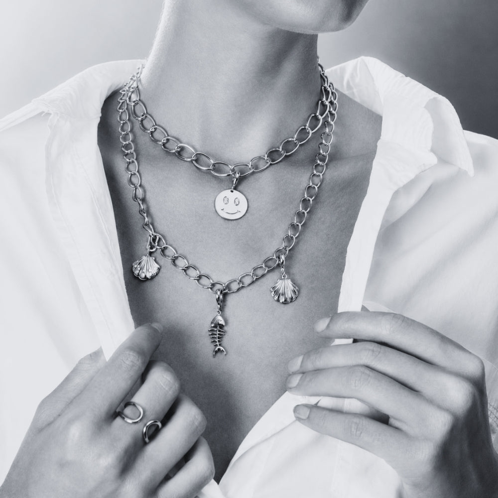 Adjustable Sterling Silver Small Oval Link Necklace