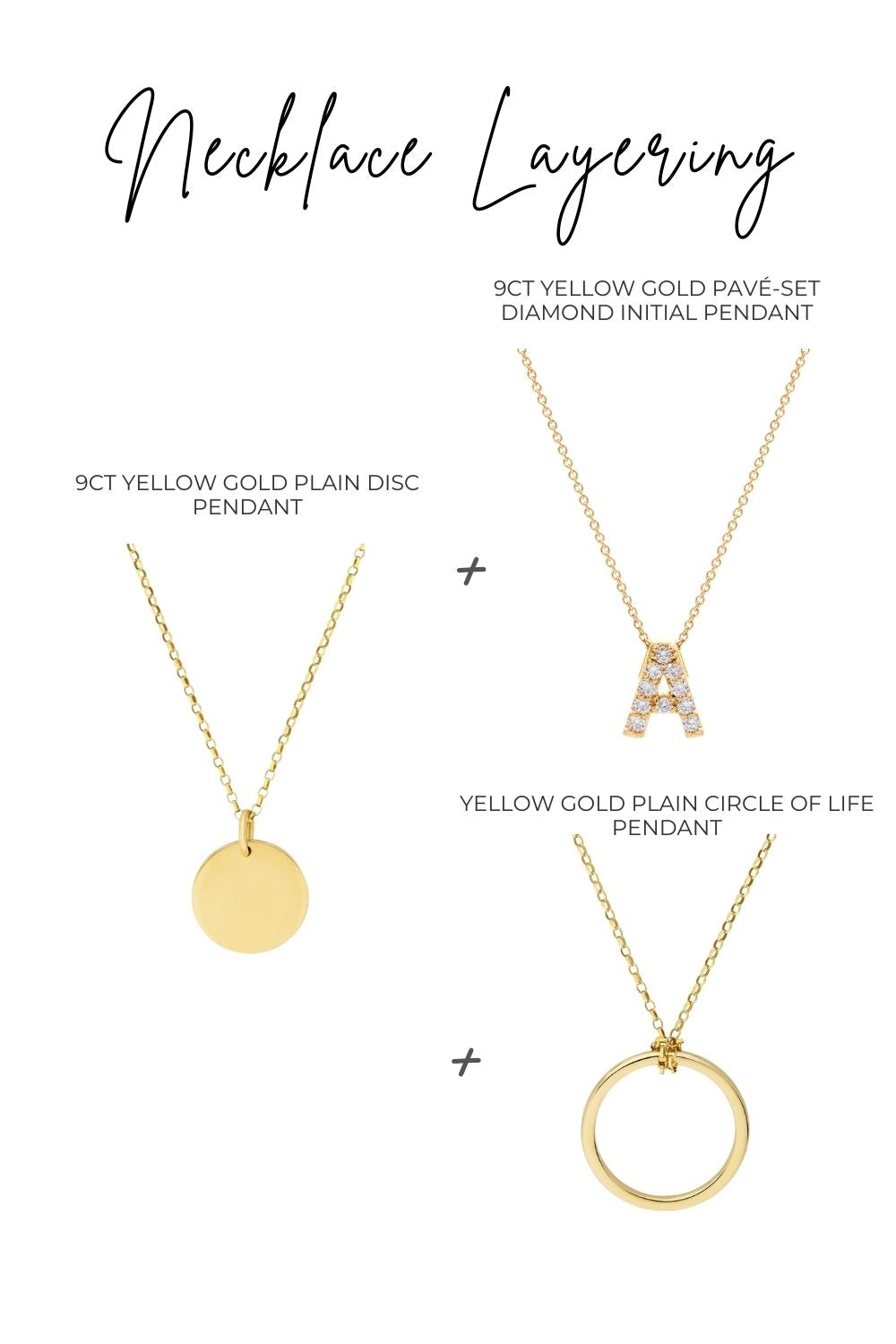 9ct Yellow Gold Diamond Initial Necklace