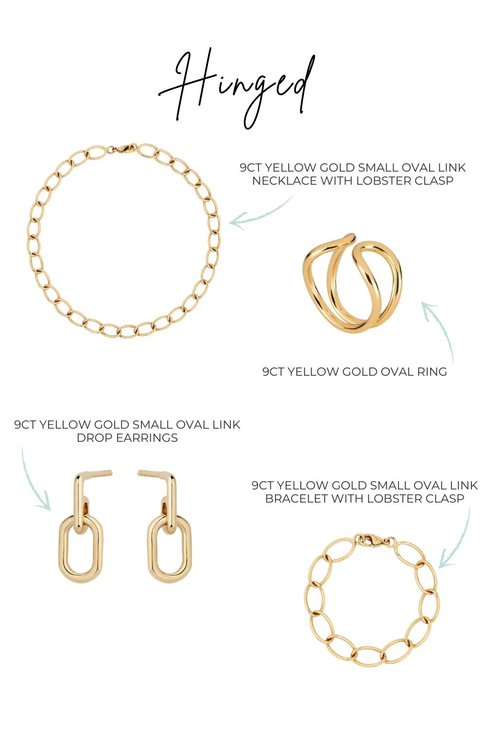 9ct Yellow Gold Large Oval Link Necklace