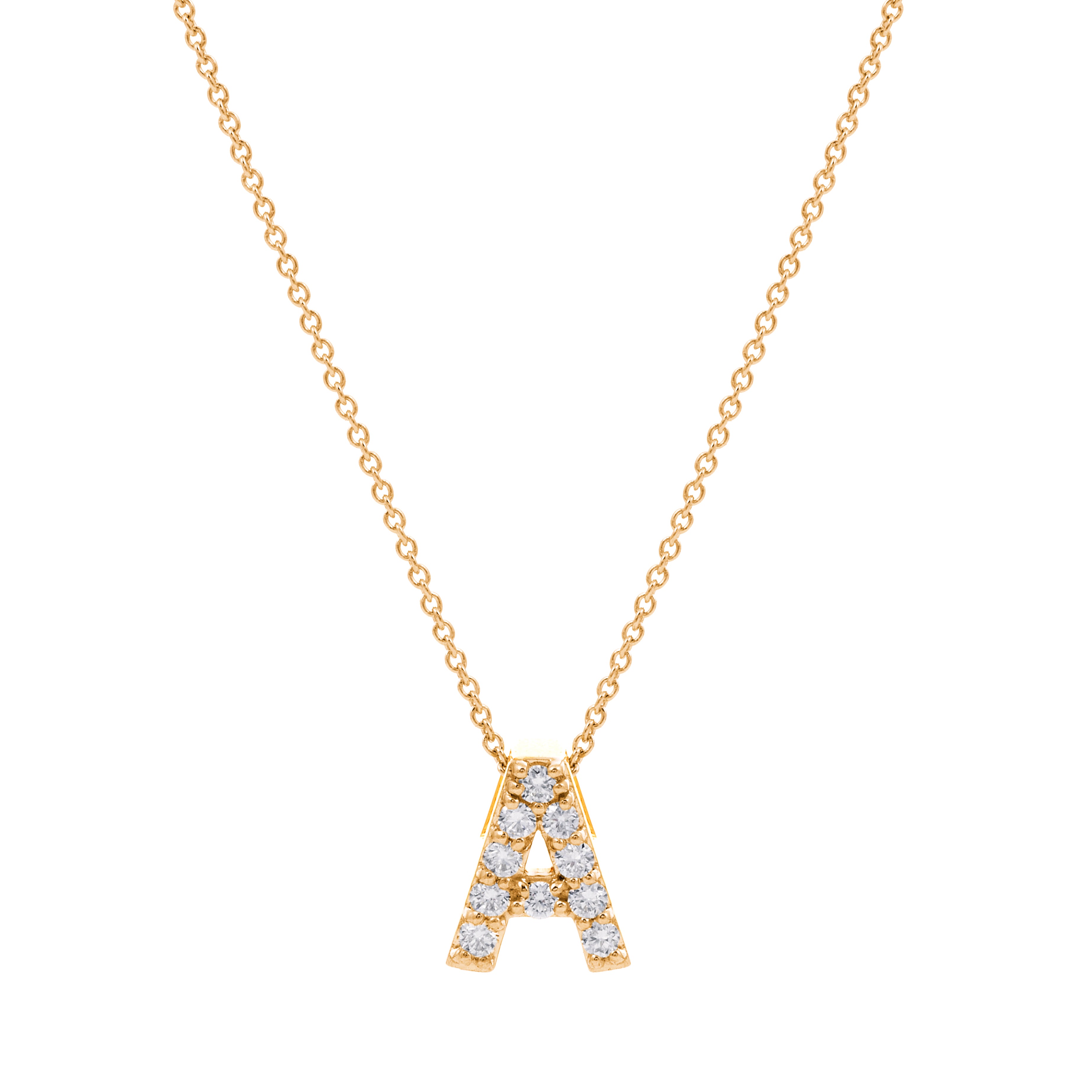 9ct Yellow Gold Diamond Initial Necklace