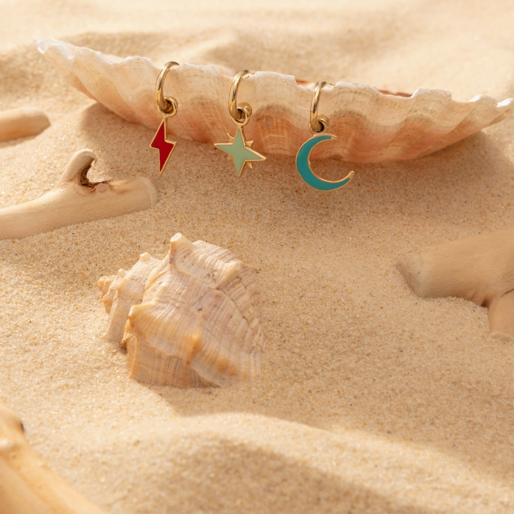 9ct Yellow Gold Earrings with Interchangeable Plain Star Drops