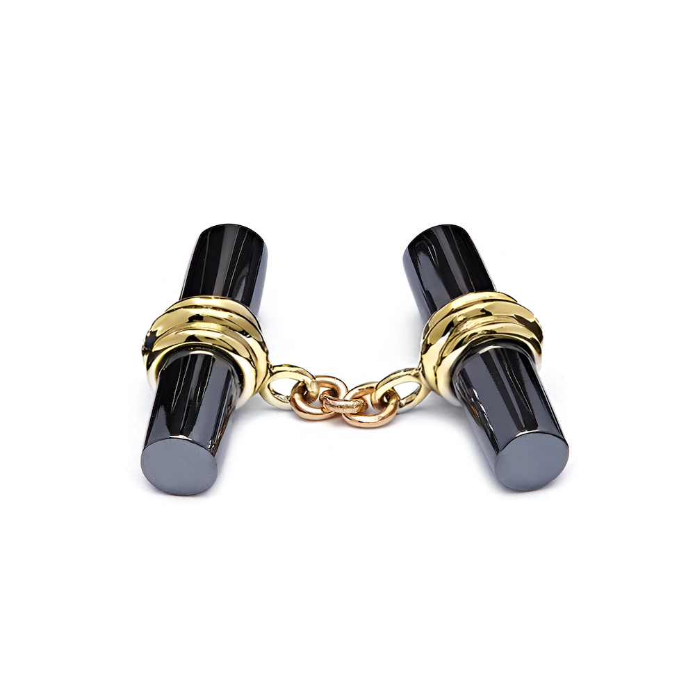 9ct Yellow Gold Hematite Bar Cufflinks