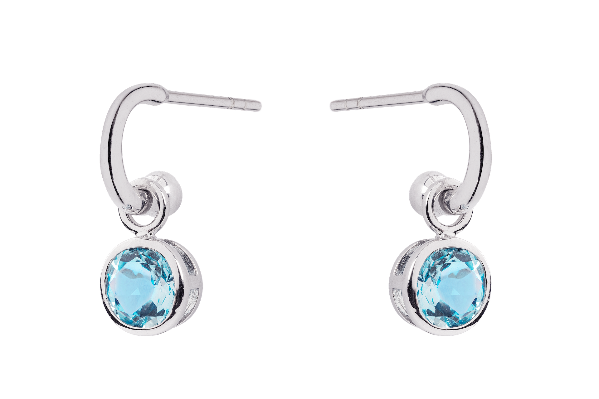 9ct White Gold Hoops (Without Charms)