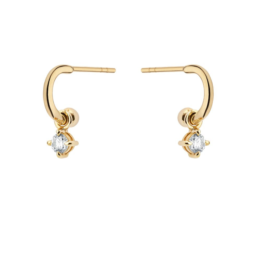 9ct Yellow Gold Earrings with Interchangeable Diamond Brilliant Drops