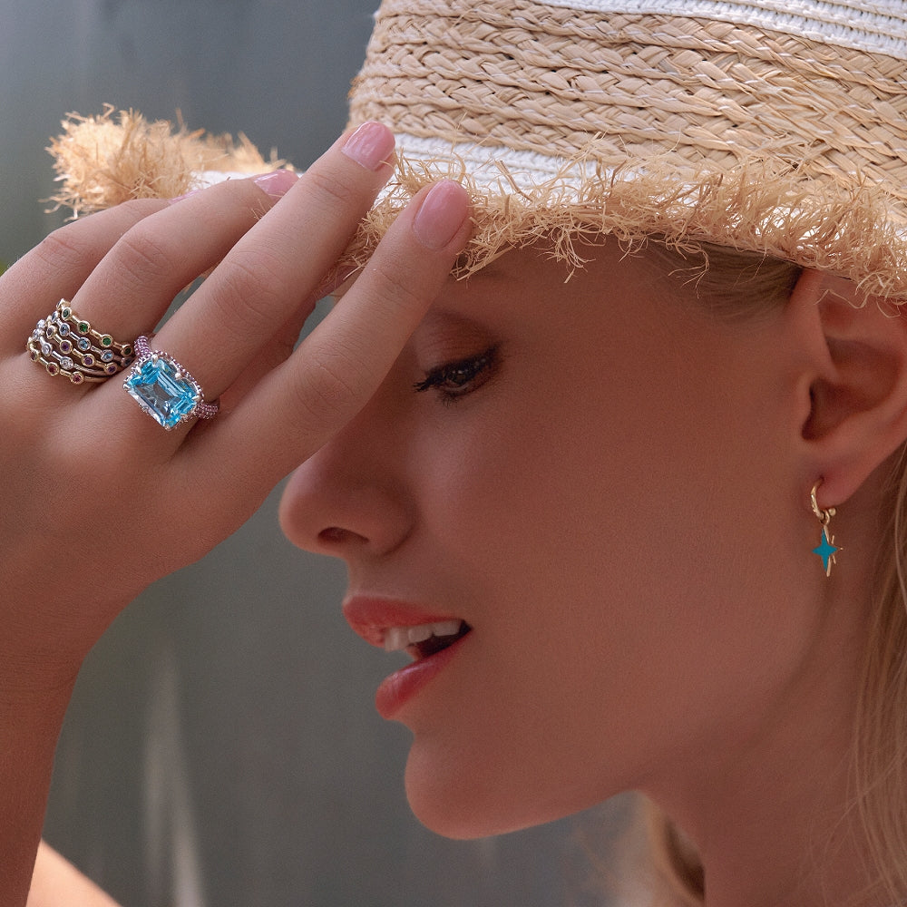 9ct Yellow Gold Stacking Ring with Round Citrine