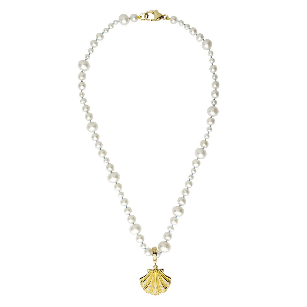 9ct Yellow Gold Necklace with Baroque Pearls