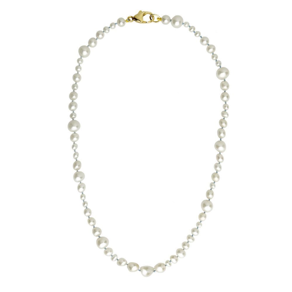 9ct Yellow Gold Necklace with Baroque Pearls