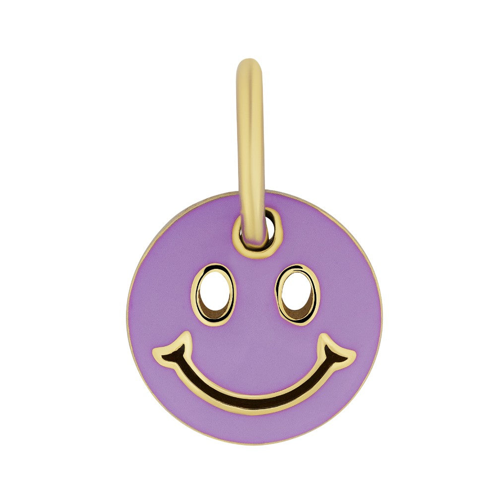9ct Yellow Gold Reversible Cutout Smiley Necklace with Mint Green Enamel