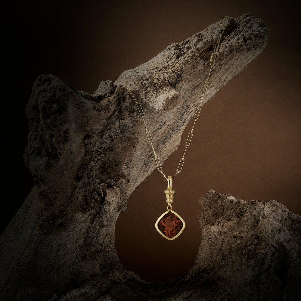 9ct Yellow Gold Single-Stone Amethyst Necklace