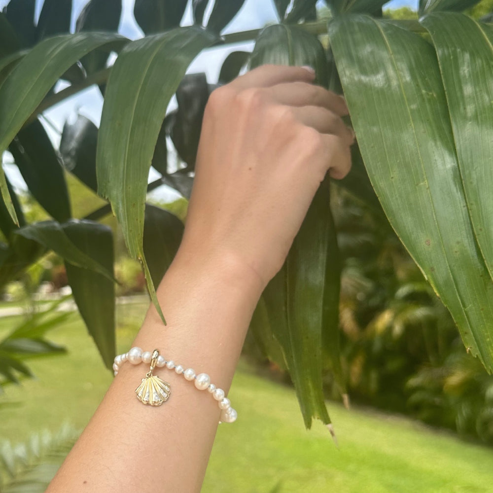 9ct Yellow Gold Bracelet with Baroque Pearls