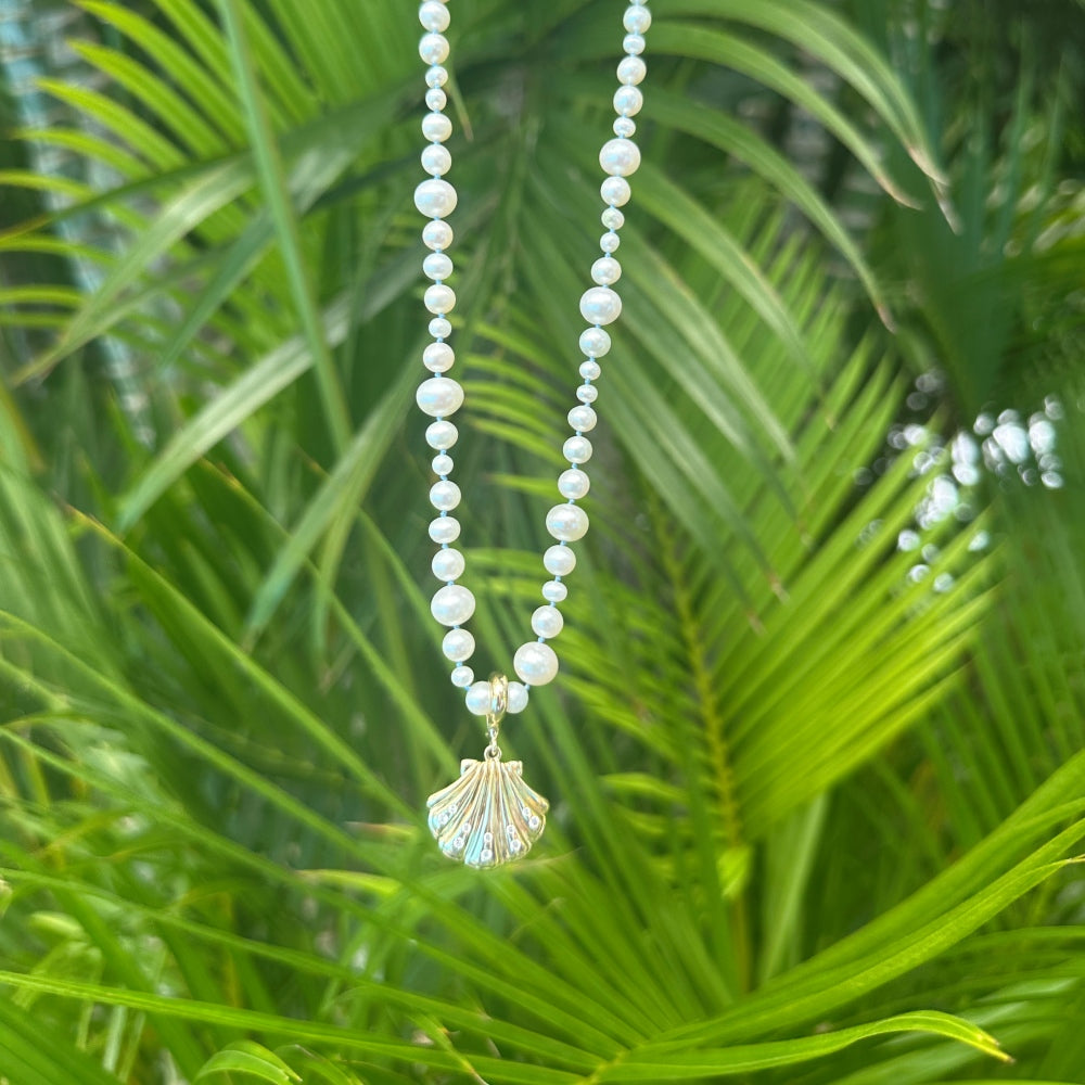 9ct Yellow Gold Necklace with Baroque Pearls