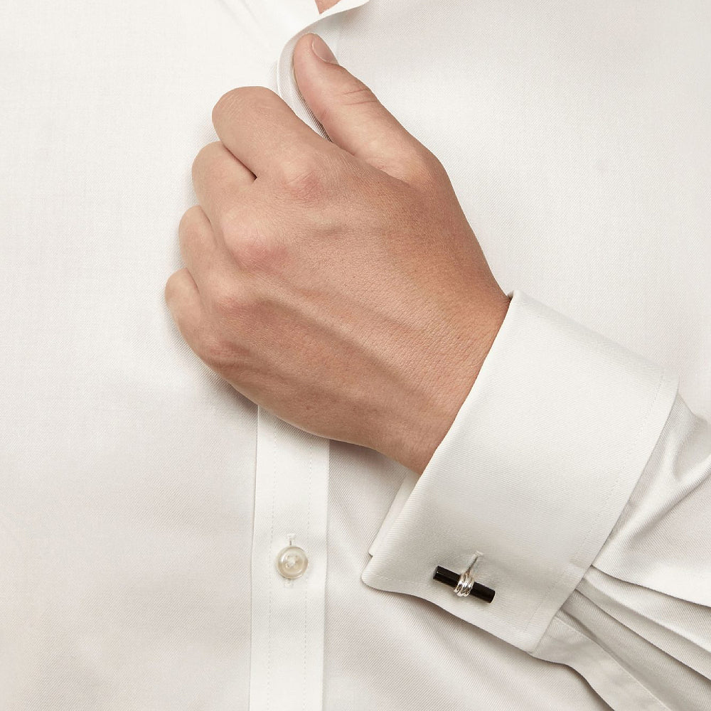 9ct Yellow Gold Onyx Bar Cufflinks