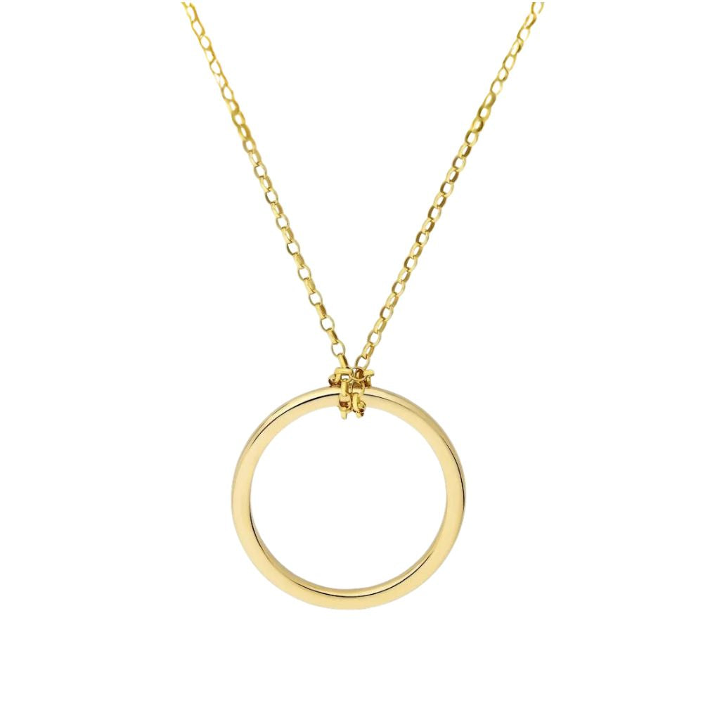 Yellow Gold Plain Circle of Life Necklace