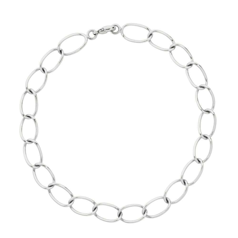 Sterling Silver Large Oval Link Necklace