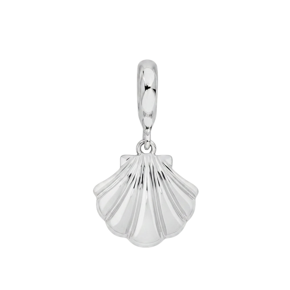 Sterling Silver Plain Shell Necklace - Connector Loop (Small)