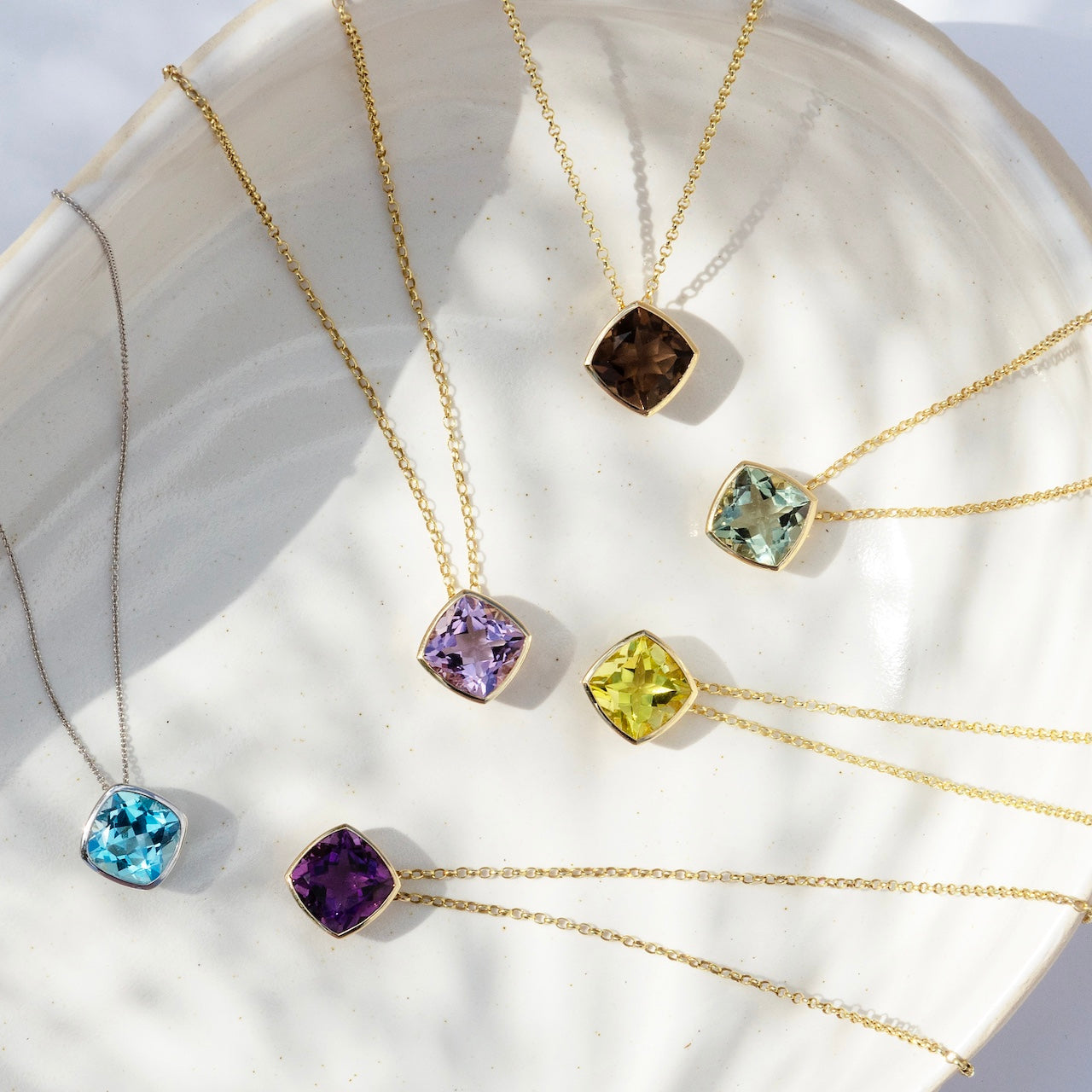 9ct Yellow Gold Single-Stone Lemon Quartz Necklace