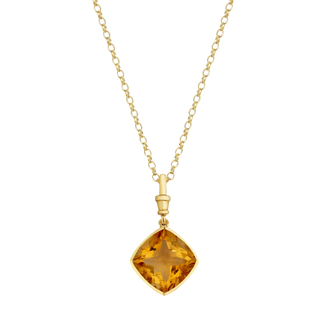 9ct Yellow Gold Single-Stone Citrine Necklace