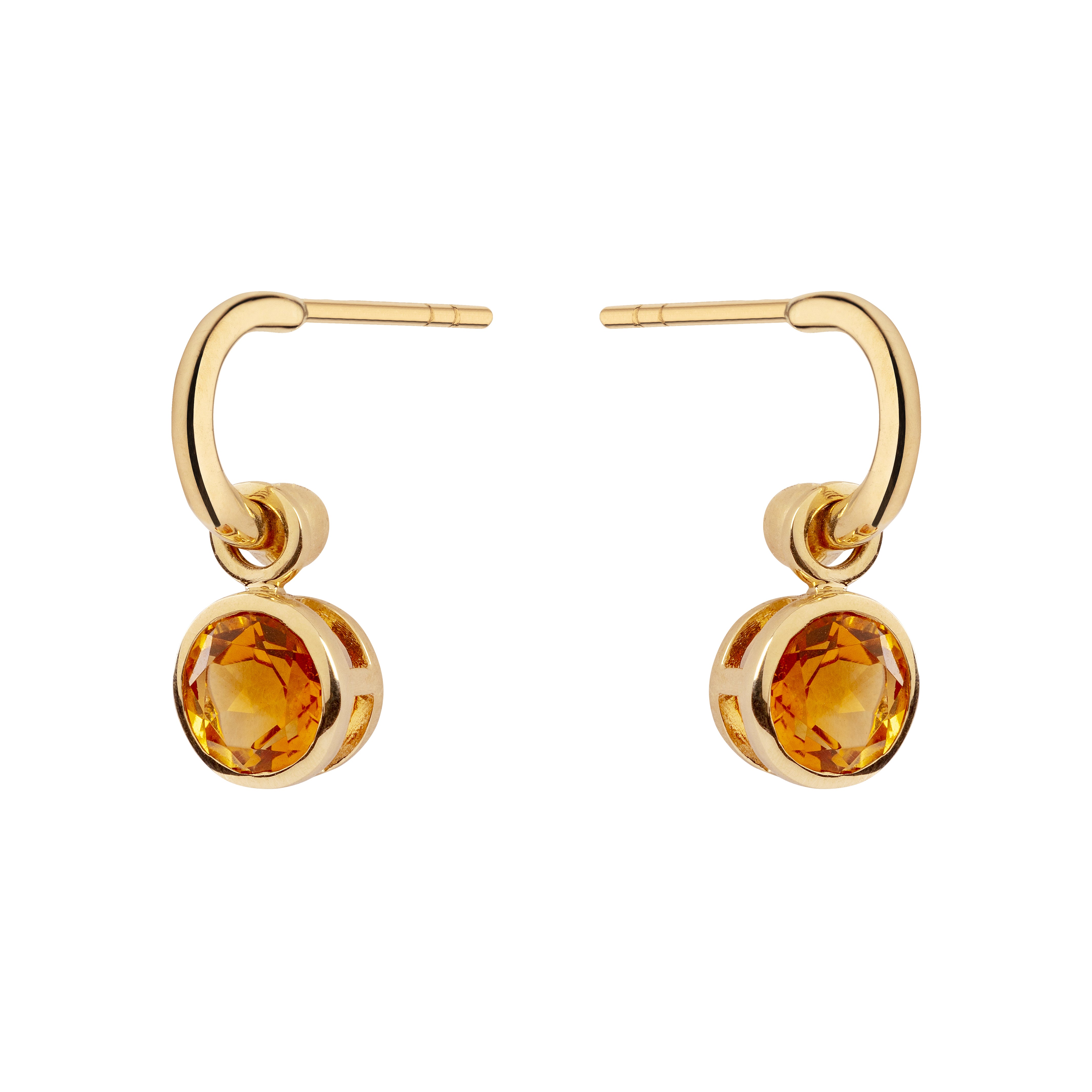 9ct Yellow Gold Earrings with Interchangeable Citrine Round Drops