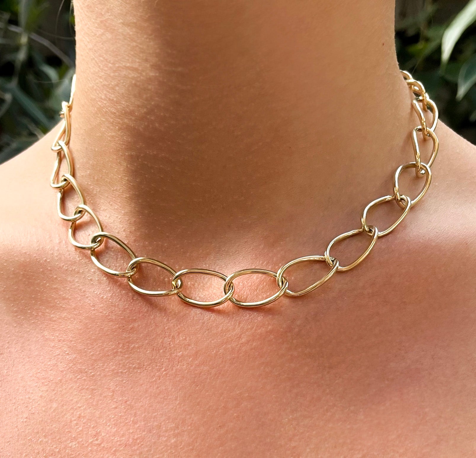 9ct Yellow Gold Large Oval Link Necklace