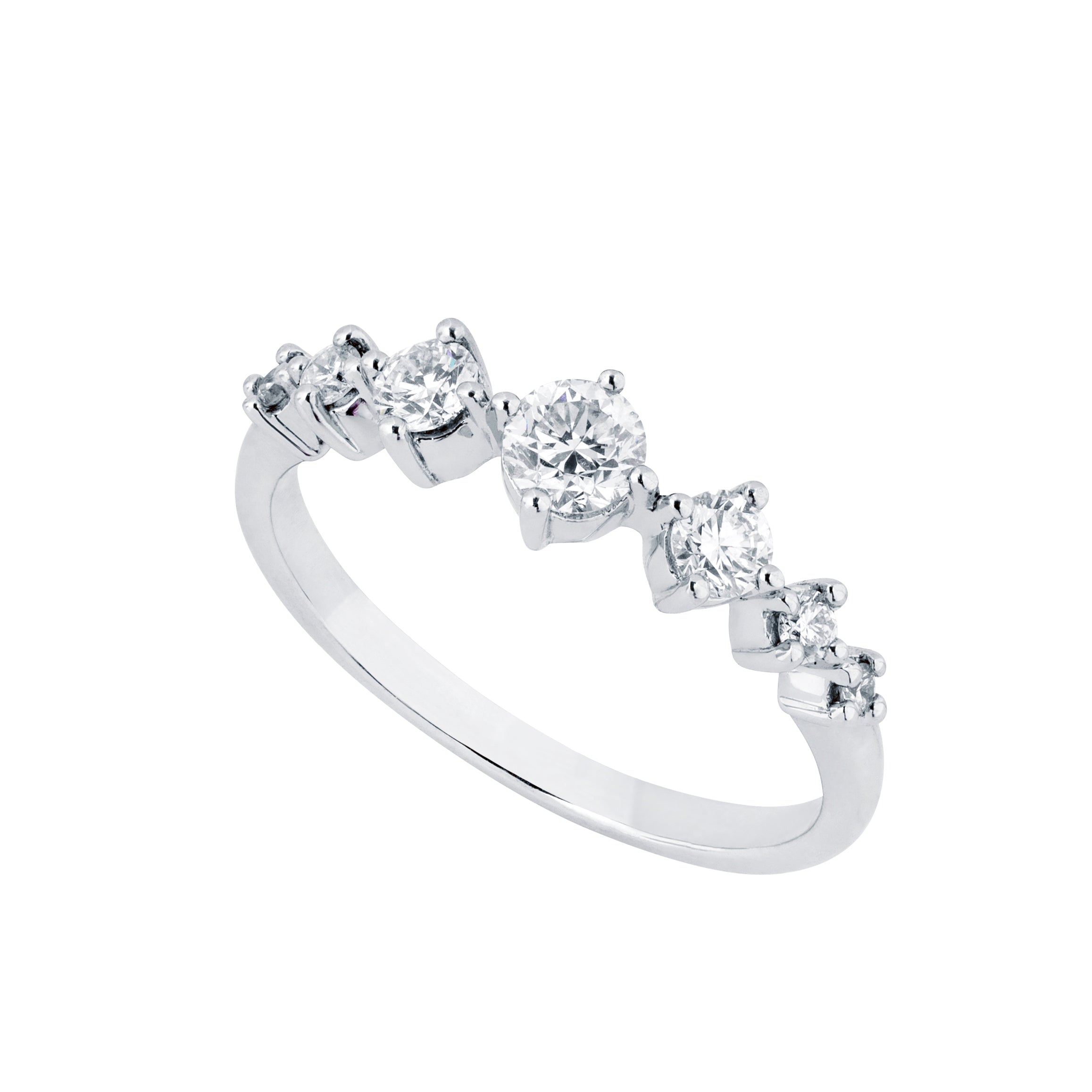 9ct White Gold Seven-Stone Claw-Set Diamond Brilliant Ring (Limited Edition)