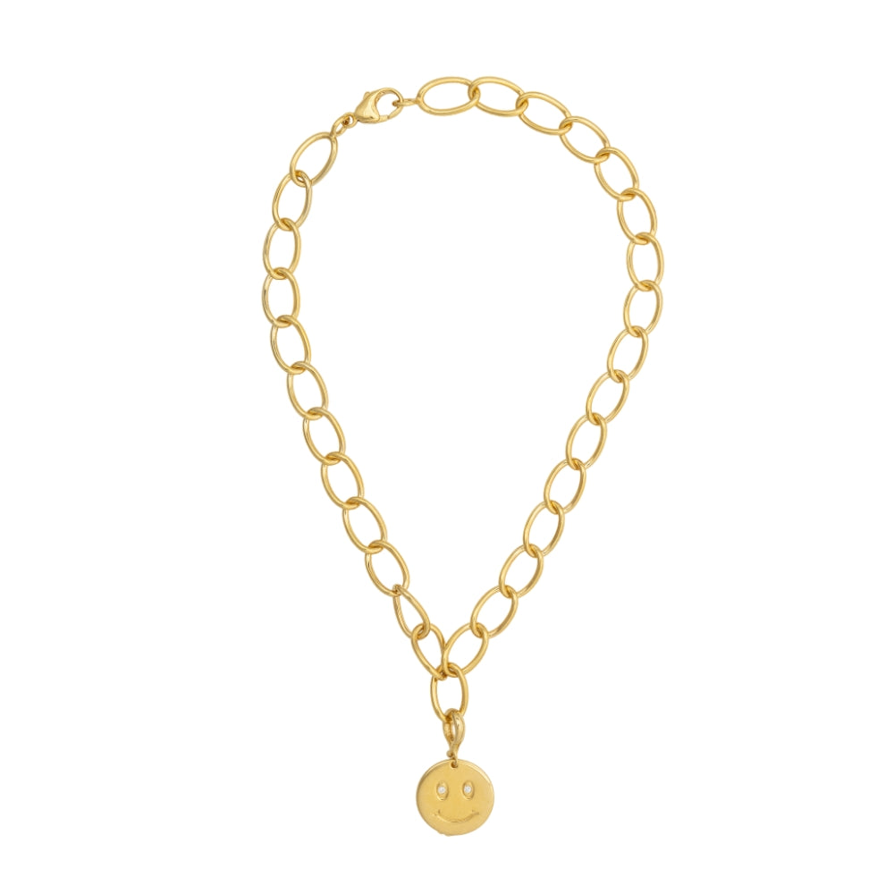 9ct Yellow Gold Cutout Smiley Necklace (Small/Large)
