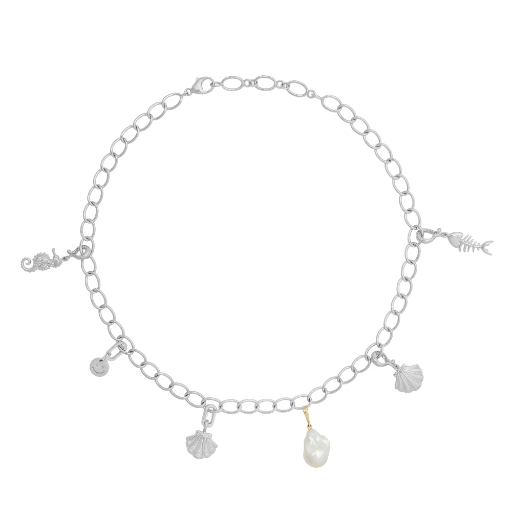Adjustable Sterling Silver Small Oval Link Necklace