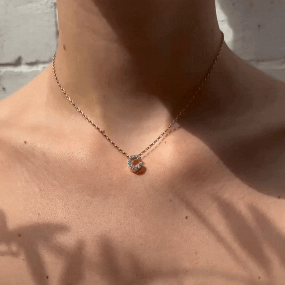 9ct White Gold Disc Necklace with Birthstone Star