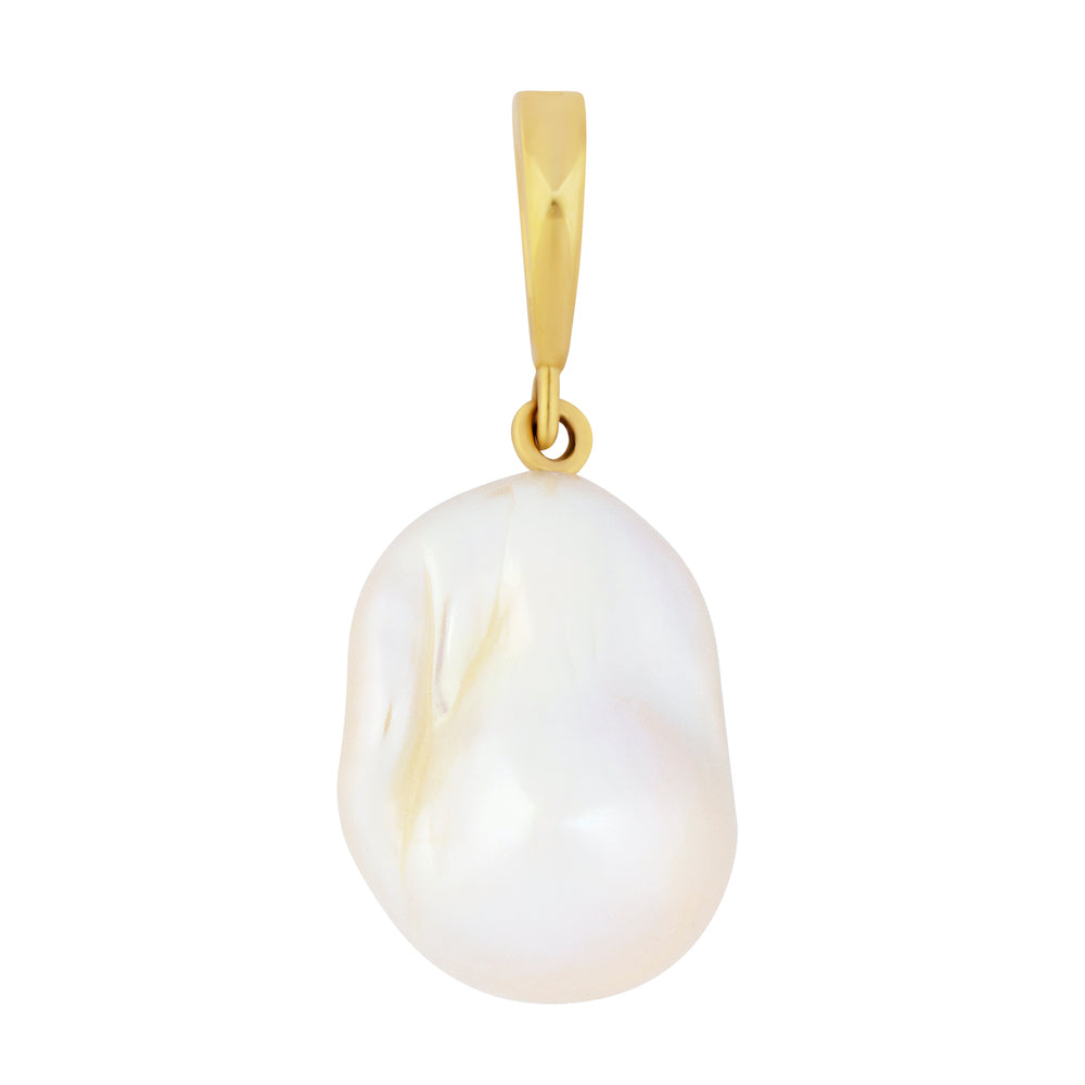 9ct Yellow Gold Detachable Baroque Pearl Charm Pendant