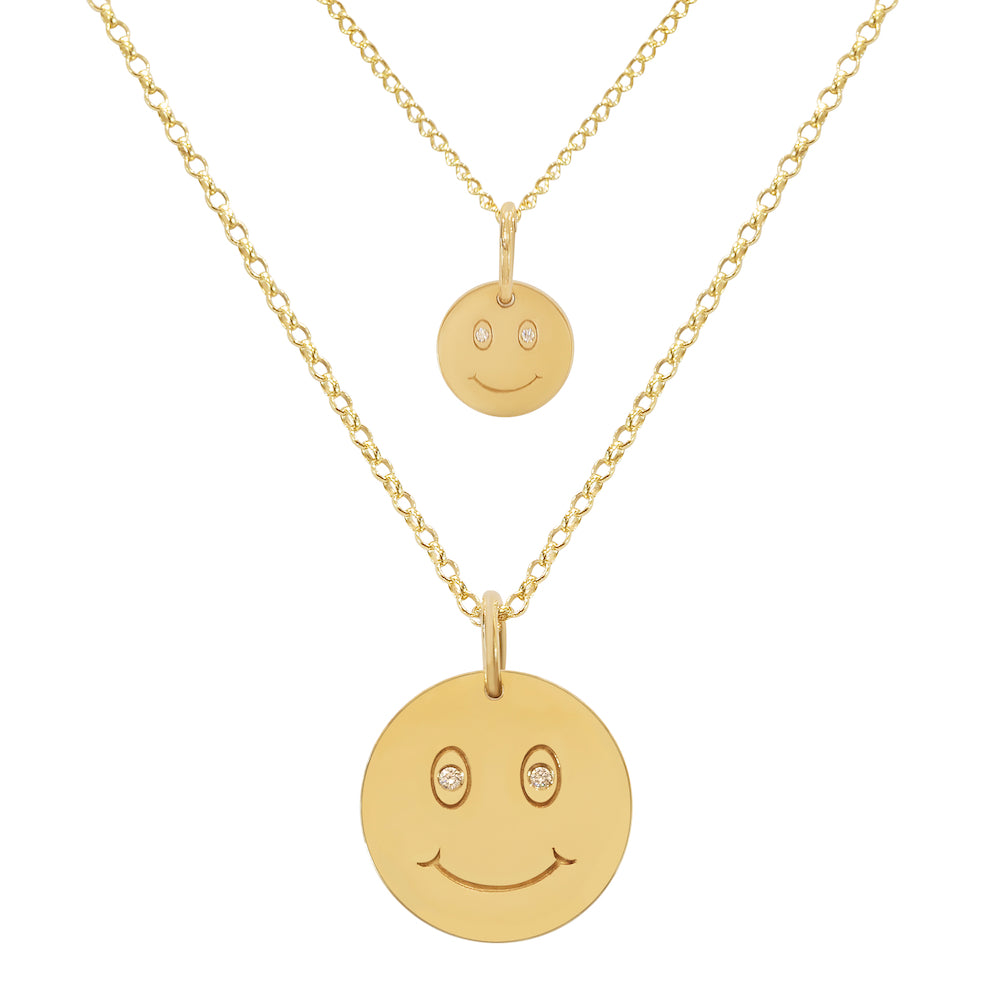 9ct Yellow Gold Smiley with Diamonds Small/Medium