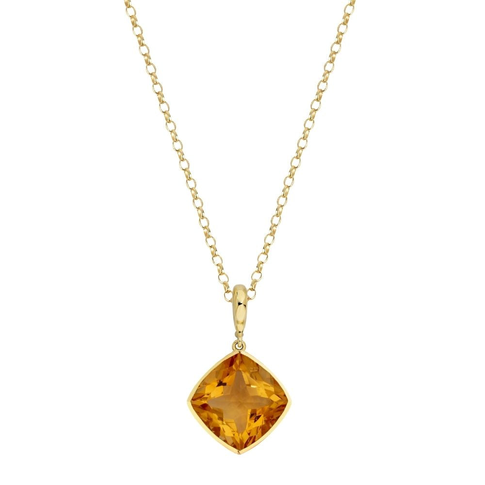 9ct Yellow Gold Single-Stone Citrine Necklace