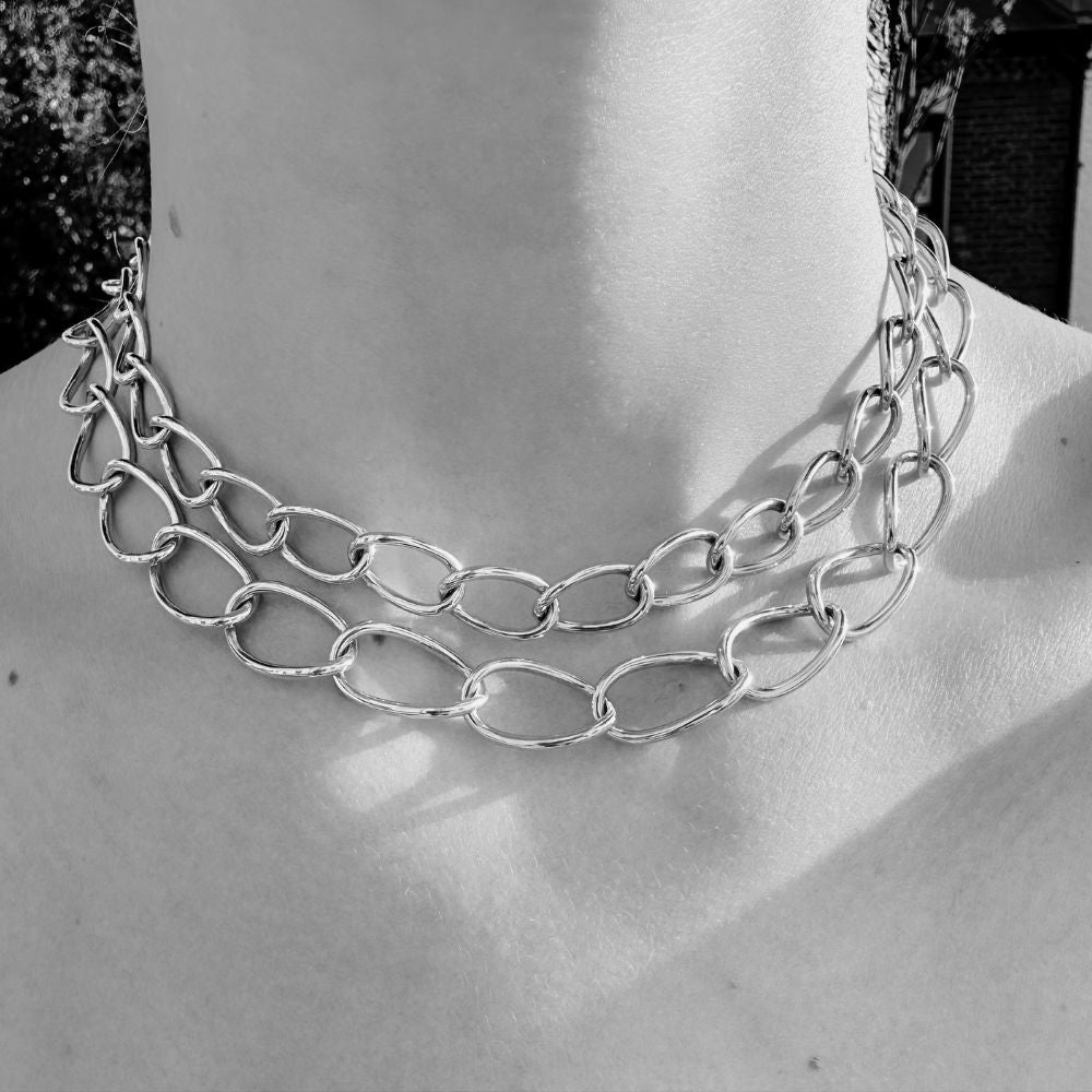 Sterling Silver Large Oval Link Necklace