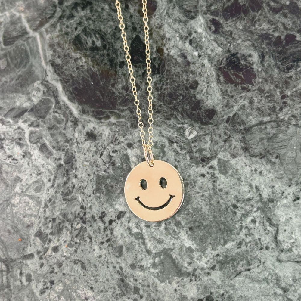 9ct Yellow Gold Cutout Smiley Necklace (Small/Large)