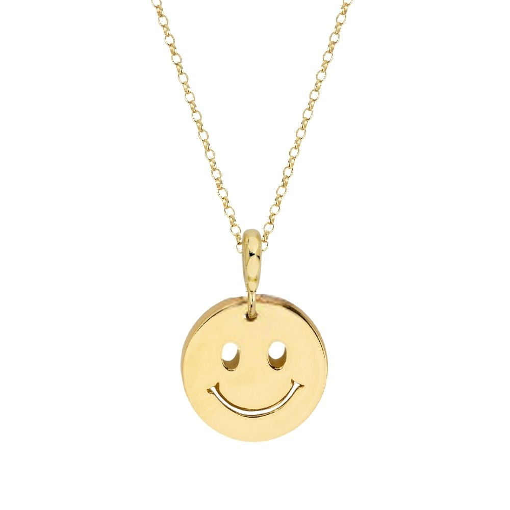 Gold-Plated Cutout Smiley Necklace (Small/Large)