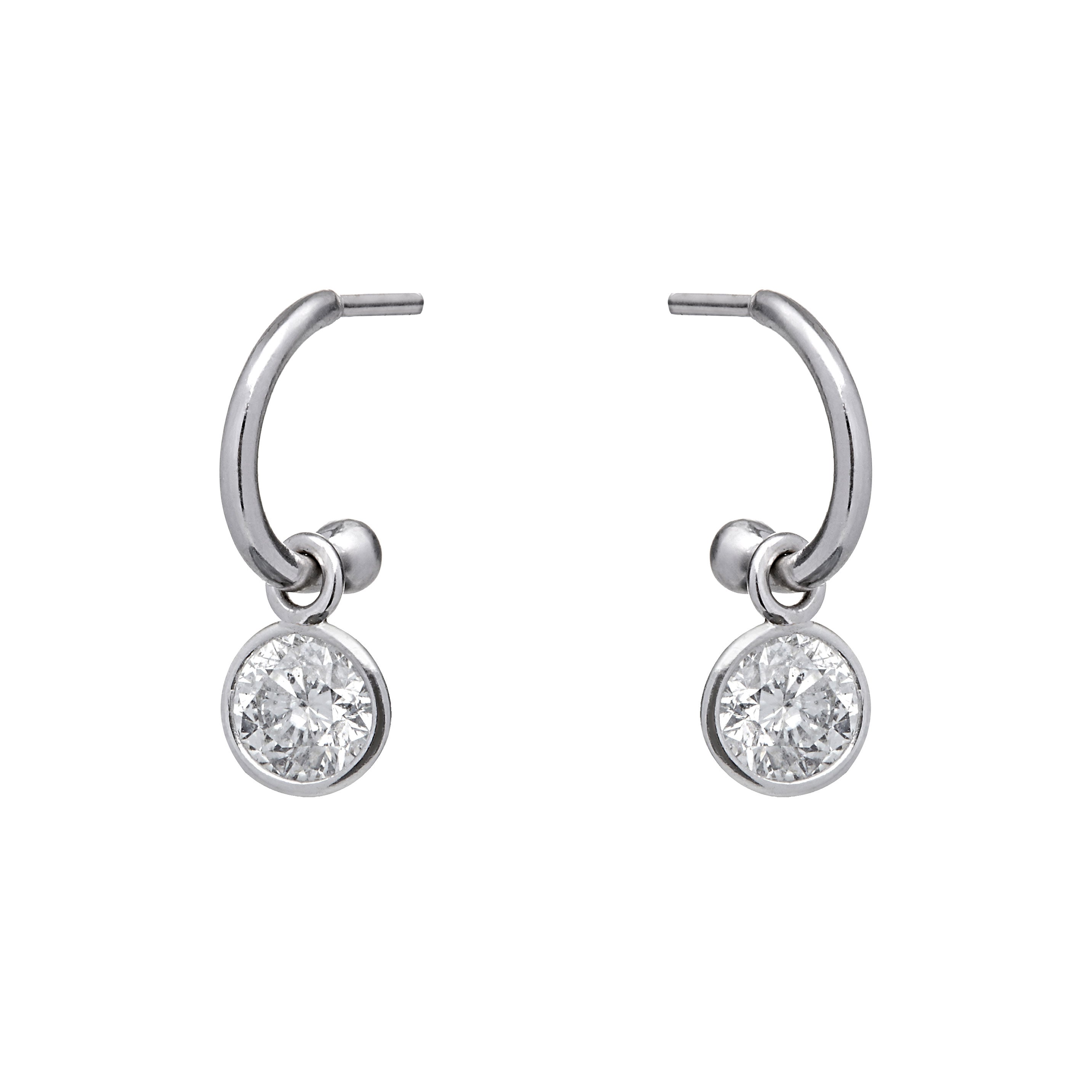 9ct White Gold Hoops (Without Charms)