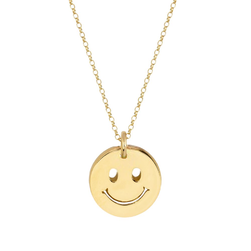 9ct Yellow Gold Cutout Smiley Necklace (Small/Large)