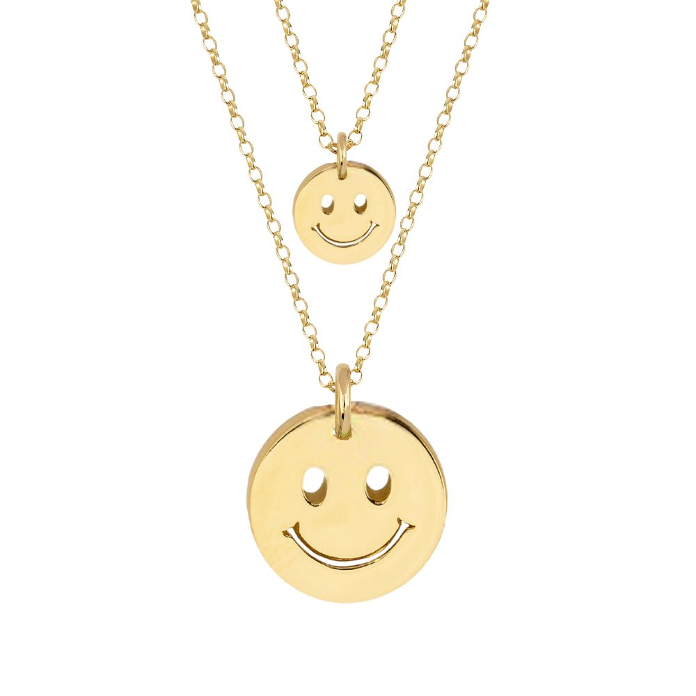 9ct Yellow Gold Cutout Smiley Necklace (Small/Large)