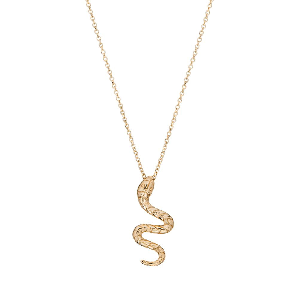 9ct Yellow Gold Plain Snake Pendant