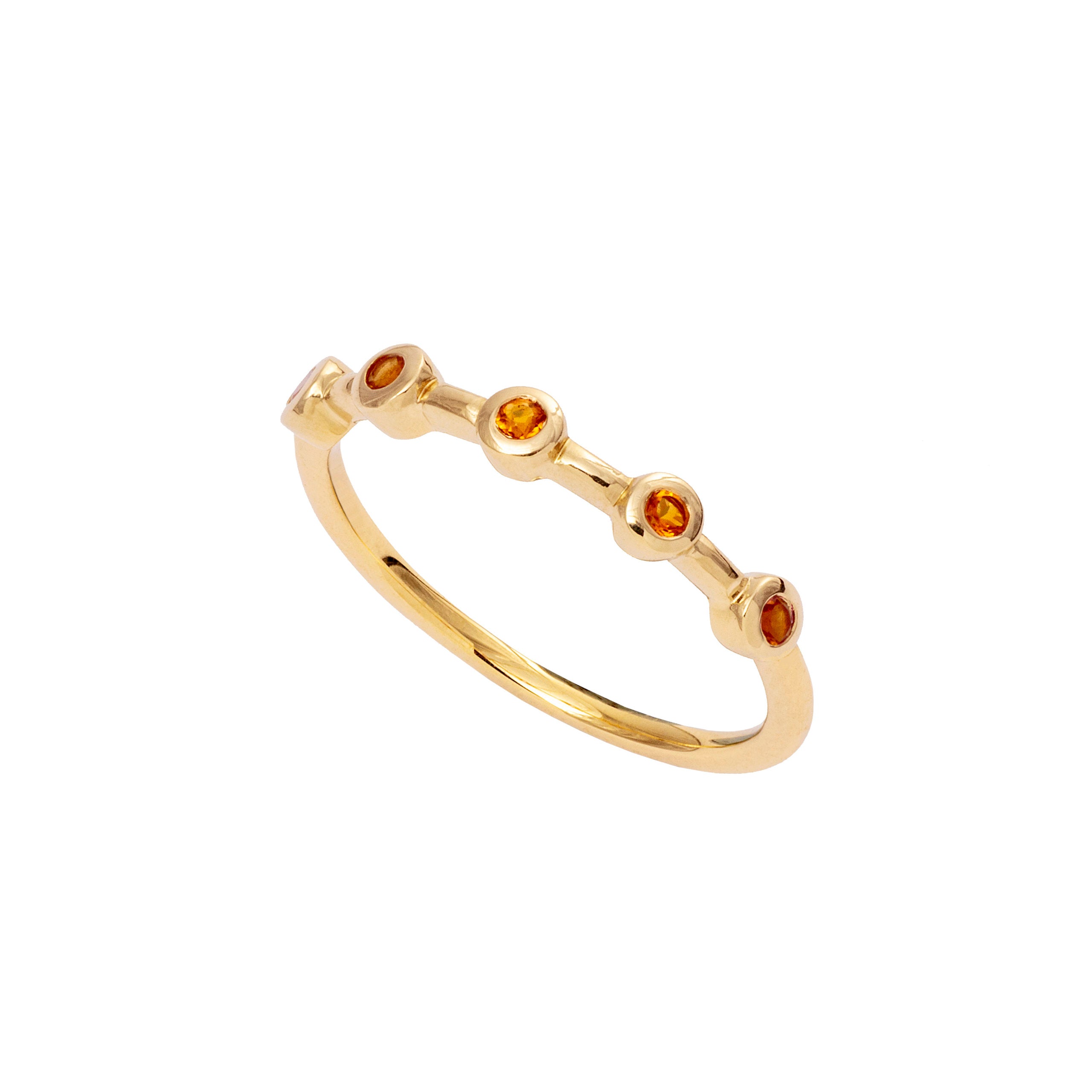 9ct Yellow Gold Stacking Ring with Round Citrine