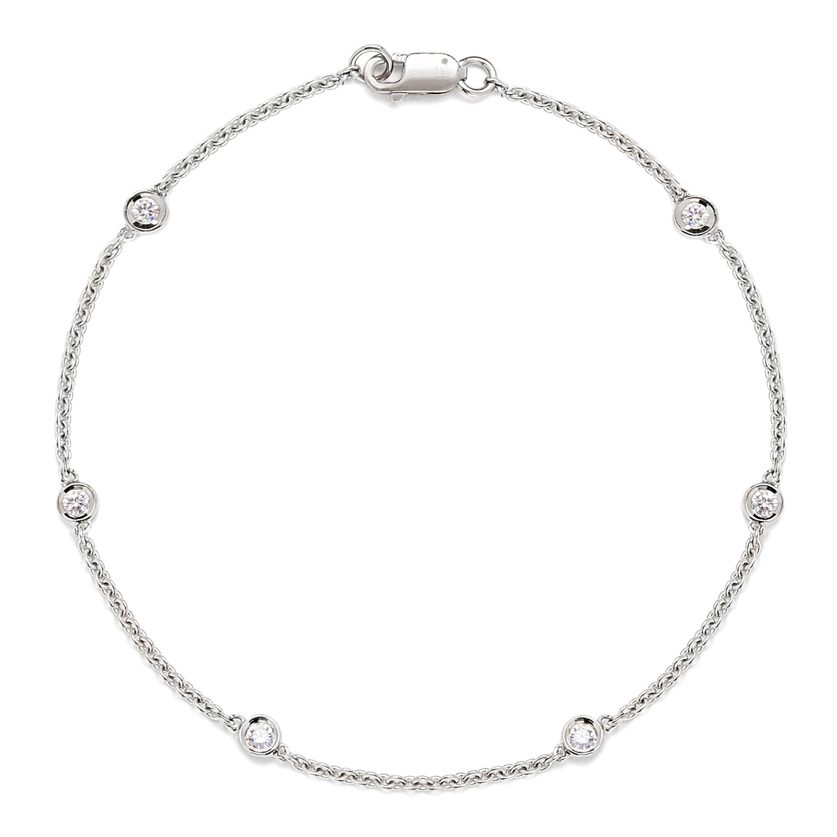 18ct White Gold Chain Bracelet with SpectacleSet Diamond