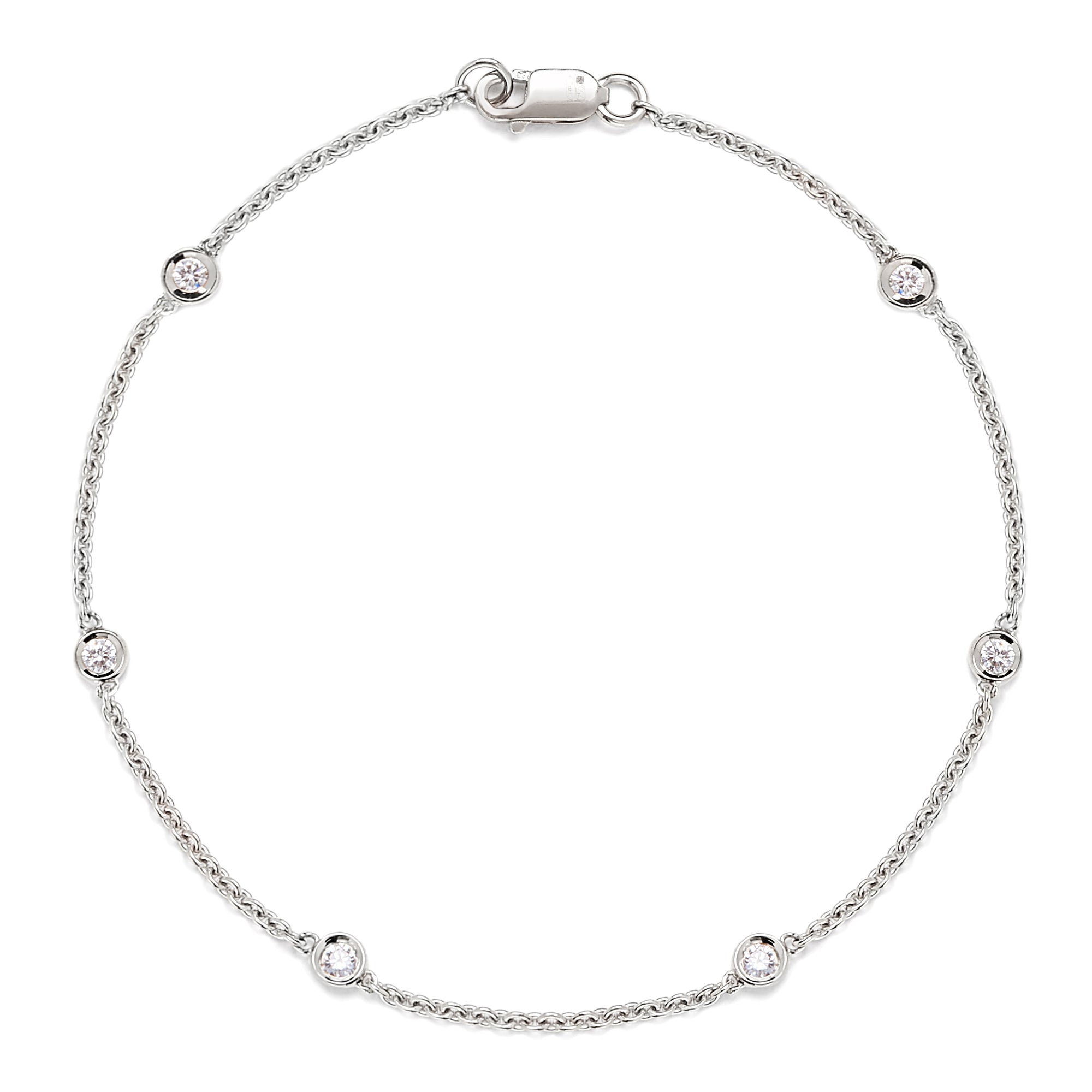 18ct White Gold Chain Bracelet with SpectacleSet Diamond