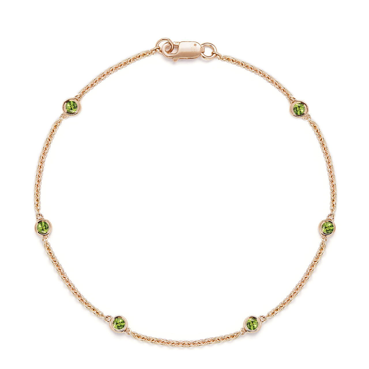 9ct Yellow Gold Chain Bracelet with Spectacle-Set Tsavorite