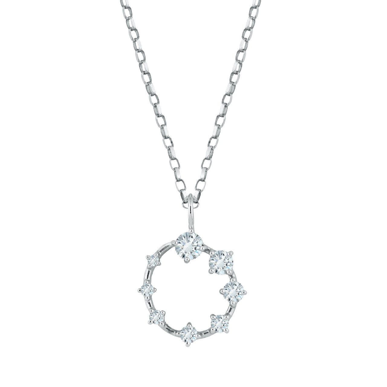 9ct White Gold Eight-Stone Claw-Set Diamond Brilliant Pendant (Limited Edition)