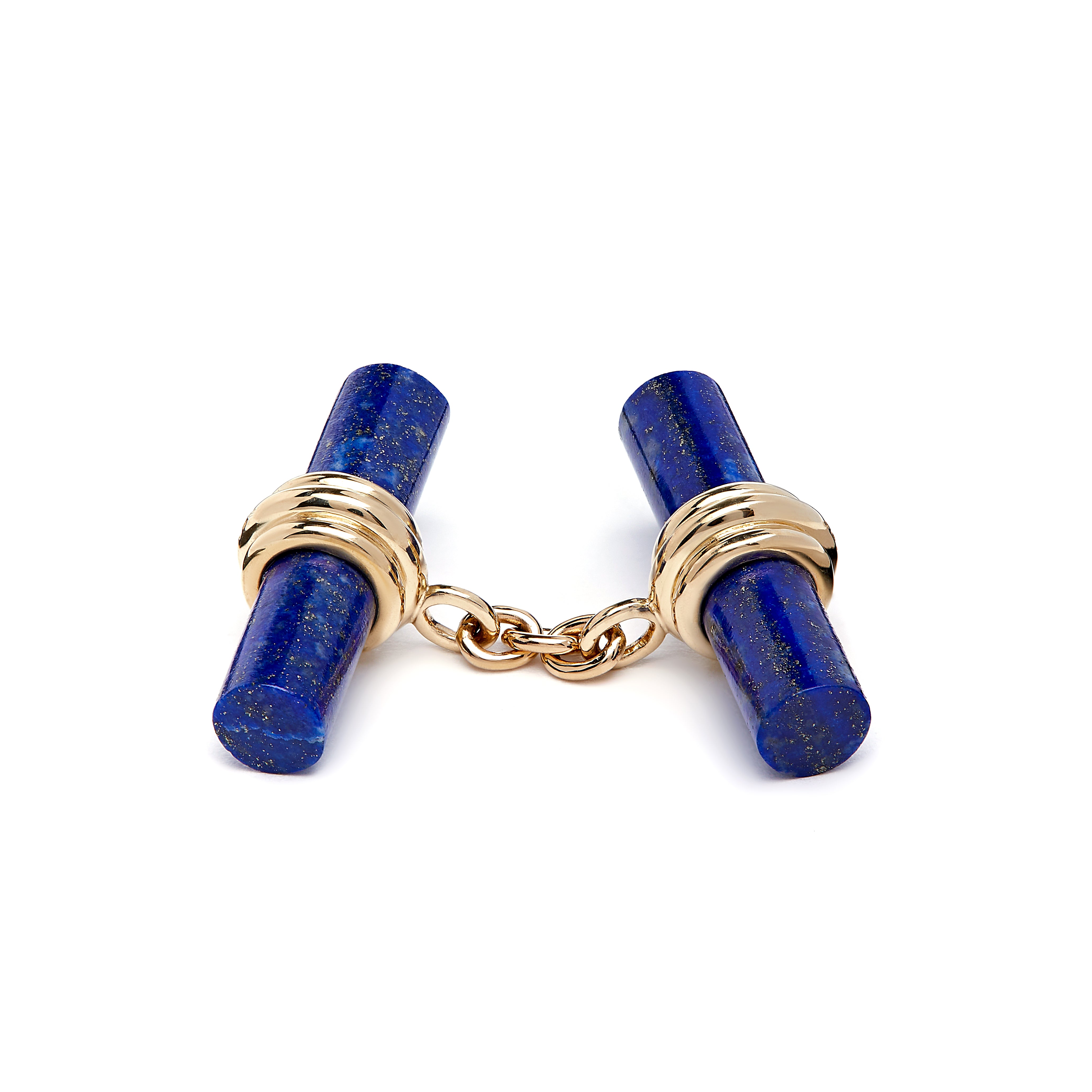 9ct Yellow Gold Lapis Lazuli Bar Cufflinks